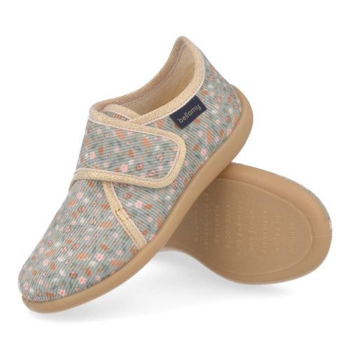 Bellamy Pantoffels taupe Meisjes (taupe bloementjes pantoffel  - 730007) - Junior Steps