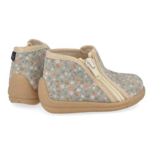 Bellamy Pantoffels taupe Meisjes (Taupe pantoffel met bloementjes - 725006) - Junior Steps