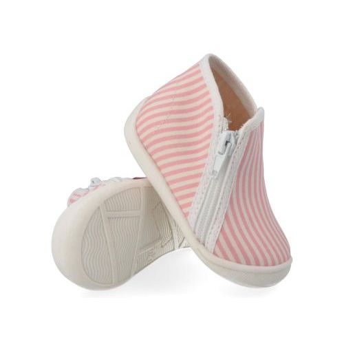Bellamy Pantoffels roze Meisjes ( - wit en roze gestreepte pantoffel 725007) - Junior Steps