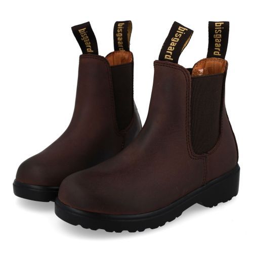 Bisgaard laarzen kort bruin  (korte laars in gevet bruin leder - 54801 kim) - Junior Steps