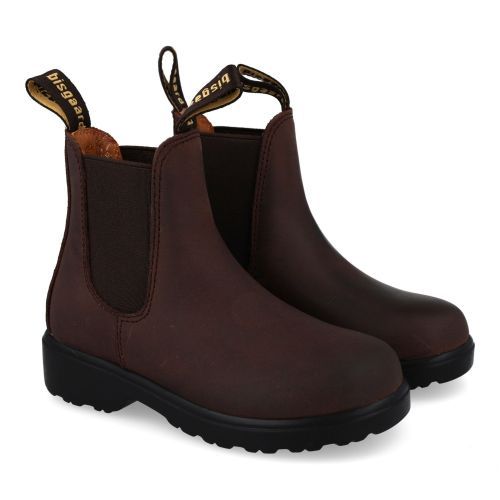 Bisgaard laarzen kort bruin  (korte laars in gevet bruin leder - 54801 kim) - Junior Steps
