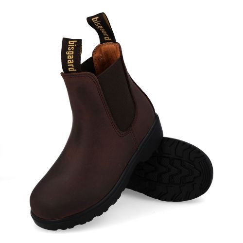 Bisgaard laarzen kort bruin  (korte laars in gevet bruin leder - 54801 kim) - Junior Steps
