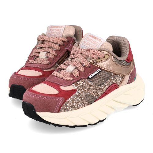 Bunnies sneakers bordeaux Meisjes (Sneaker bordeaux goud glitter - 226510-447 Reza) - Junior Steps