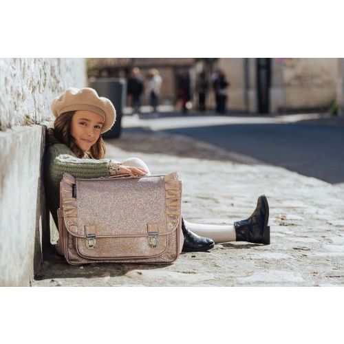 Caramel & Cie boekentas brons Meisjes (boekentas Froufous Glitter cooper - MSA08_4320) - Junior Steps
