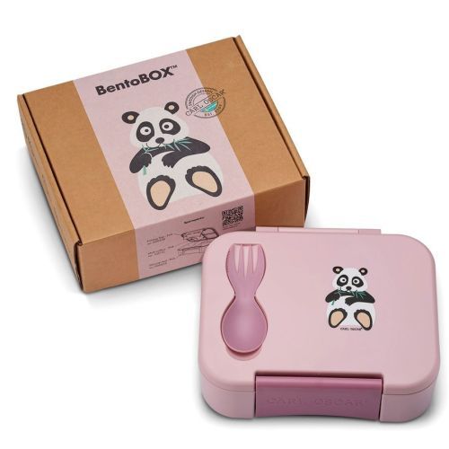 Carl oscar boterhamdoos roze  ( - boterhamdoos BentoBox kids roze-panda) - Junior Steps