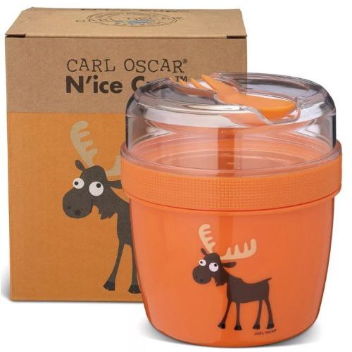 Carl oscar boterhamdoos oranje  ( - lunch box met koelschijf  N'ice Cup) - Junior Steps