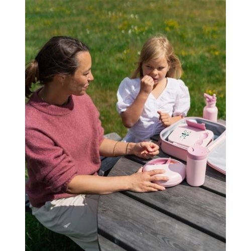 Carl oscar boterhamdoos roze  ( - Snack doosjeSnackDisc kids roze-panda) - Junior Steps