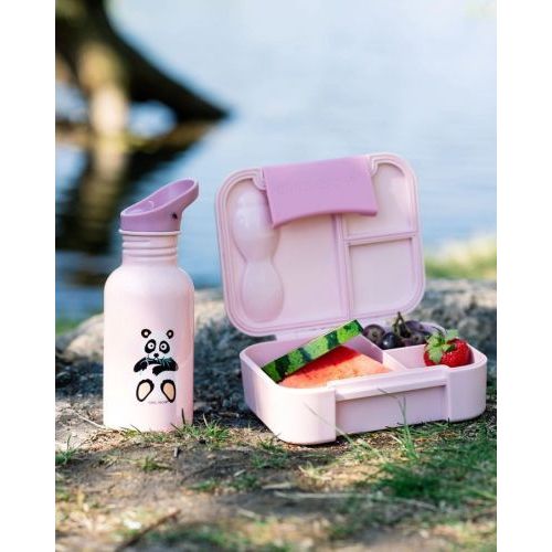 Carl oscar drinkbus roze  ( - Waterfles 0.5literSteelish roze-panda) - Junior Steps