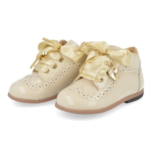 Cherie sneakers beige Meisjes ( - beige lak veterschoentje 0175/06) - Junior Steps