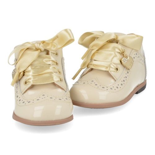 Cherie sneakers beige Meisjes ( - beige lak veterschoentje 0175/06) - Junior Steps