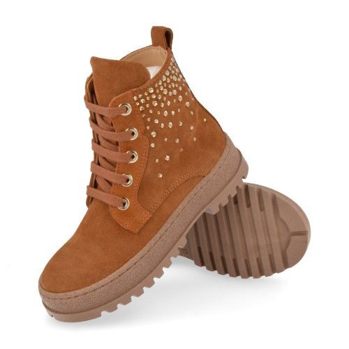 Cherie veterbottine cognac Meisjes ( - cognac veterbottine2372) - Junior Steps