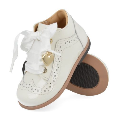 Cherie sneakers ecru Meisjes ( - ecru lak veterschoentje 0175/05) - Junior Steps