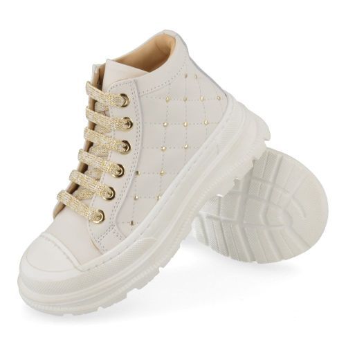 Cherie sneakers ecru Meisjes ( - ecru sneaker met rubberen neus1437) - Junior Steps