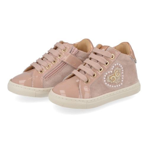 Cherie veterschoen roze Meisjes (Eerste stap schoentje roze - hartje  - 0227/09) - Junior Steps