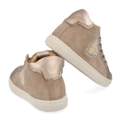 Cherie sneakers taupe Meisjes (Sneaker taupe lak - hartje - 3799/12) - Junior Steps