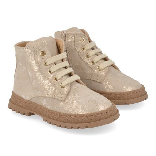 Cherie veterboot beige Meisjes (Veter boots beige - goud - 0211/06) - Junior Steps