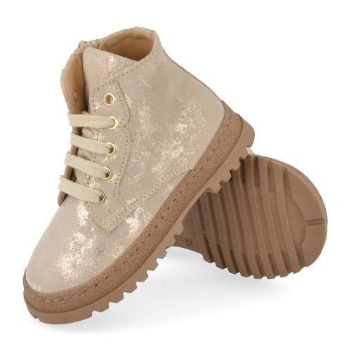 Cherie veterboot beige Meisjes (Veter boots beige - goud - 0211/06) - Junior Steps