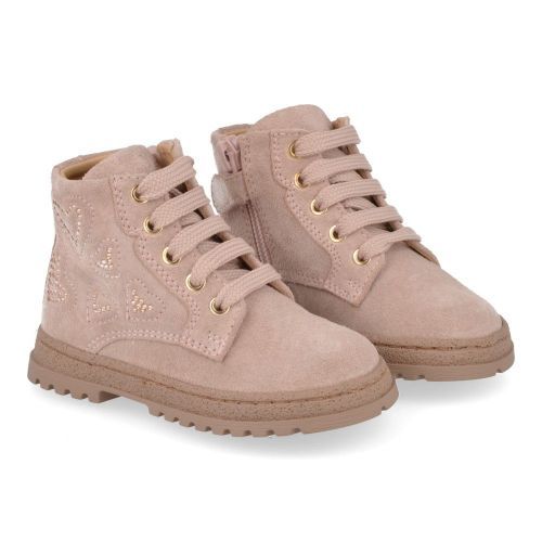 Cherie veterboot nude Meisjes (Veter boots nude - strass - 0203/12) - Junior Steps