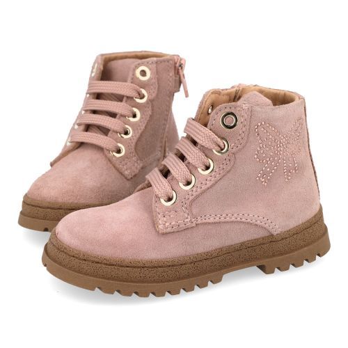 Cherie veterboot nude Meisjes (Veter boots nude - strass - 0288/03) - Junior Steps