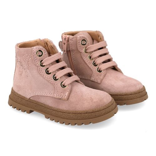 Cherie veterboot nude Meisjes (Veter boots nude - strass - 0288/03) - Junior Steps