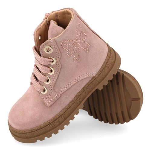 Cherie veterboot nude Meisjes (Veter boots nude - strass - 0288/03) - Junior Steps