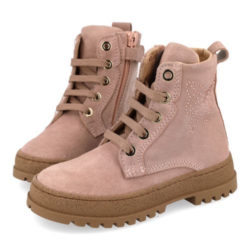 Cherie veterboot roze Meisjes (Veterboots rose -strass - 2404/03) - Junior Steps