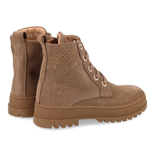 Cherie veterboot taupe Meisjes (Veterboots taupe -strass - 2404/02) - Junior Steps
