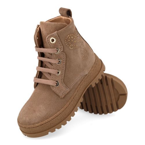 Cherie veterboot taupe Meisjes (Veterboots taupe -strass - 2404/02) - Junior Steps