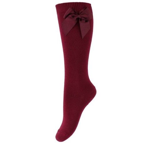 Condor kniekousen bordeaux Meisjes (Kniekous met strik bordeaux - 2.482/2 col.575) - Junior Steps
