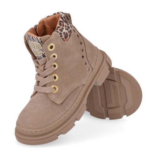 Develab veterboot taupe Meisjes (Veterboot in taupe - leopard - 47078 233) - Junior Steps