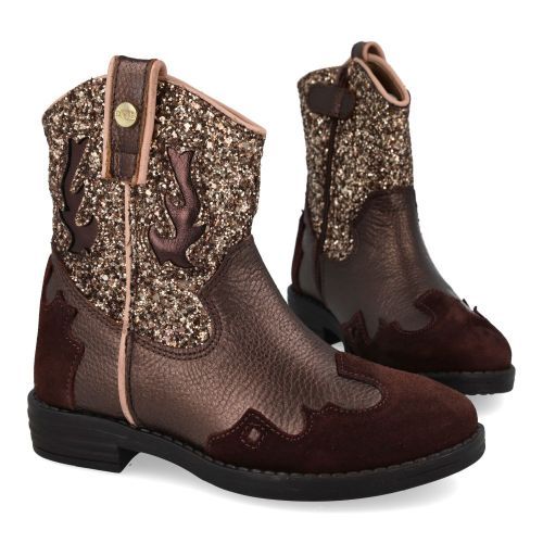 Develab veterboot brons Meisjes (Westernboot brons combi glitter - 44496 379) - Junior Steps