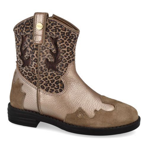 Develab veterboot taupe Meisjes (Westernboot taupe combi leopard - 44496 239) - Junior Steps