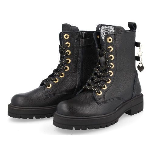 Develab veterboot Zwart Meisjes ( - zwarte veterbottine42968) - Junior Steps