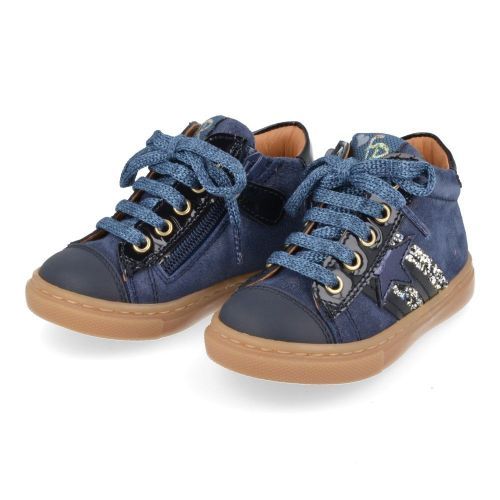 Franco romagnoli sneakers blauw Meisjes ( - blauwe sneaker met rubberen top5274F003) - Junior Steps