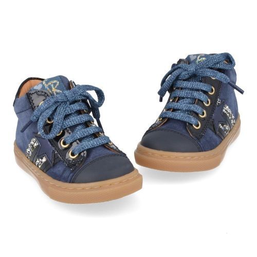 Franco romagnoli sneakers blauw Meisjes ( - blauwe sneaker met rubberen top5274F003) - Junior Steps