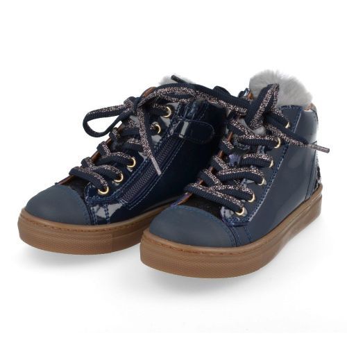 Franco romagnoli sneakers blauw Meisjes ( - blauwe sneaker met wolletje3520F002) - Junior Steps