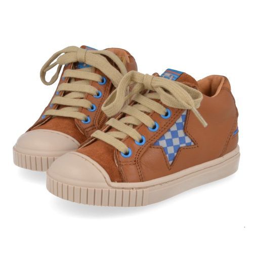 Franco romagnoli sneakers cognac Jongens (cognac sneaker met een verstevigde top - 7127F038) - Junior Steps