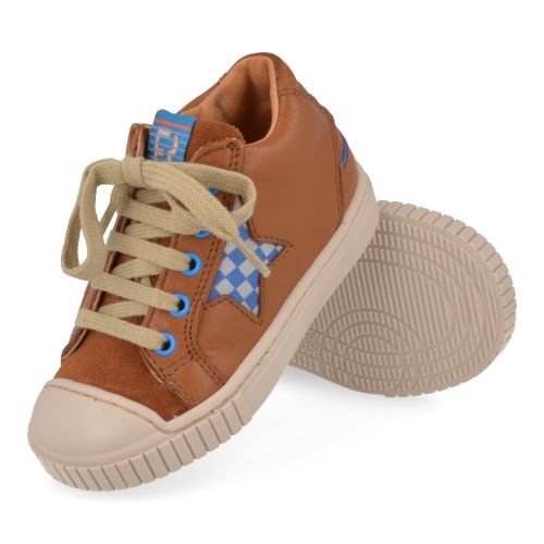 Franco romagnoli sneakers cognac Jongens (cognac sneaker met een verstevigde top - 7127F038) - Junior Steps