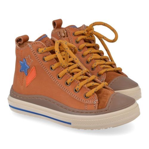 Franco romagnoli sneakers cognac Jongens ( - cognac sneaker met rubberen top5483F038) - Junior Steps