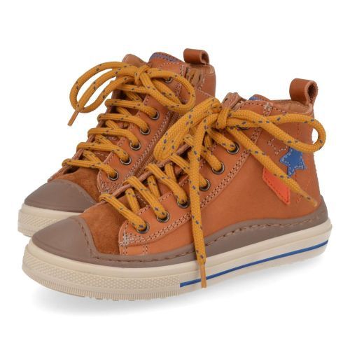 Franco romagnoli sneakers cognac Jongens ( - cognac sneaker met rubberen top5483F038) - Junior Steps