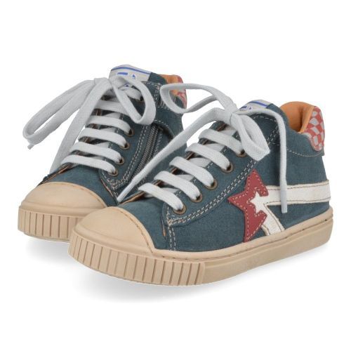 Franco romagnoli sneakers blauw Jongens (petrol blauwe sneaker met rubberen top - 7286F079) - Junior Steps