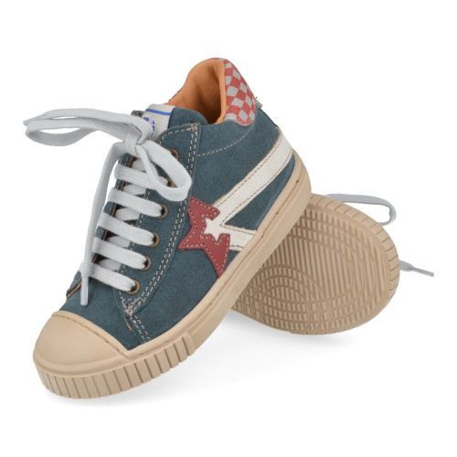Franco romagnoli sneakers blauw Jongens (petrol blauwe sneaker met rubberen top - 7286F079) - Junior Steps