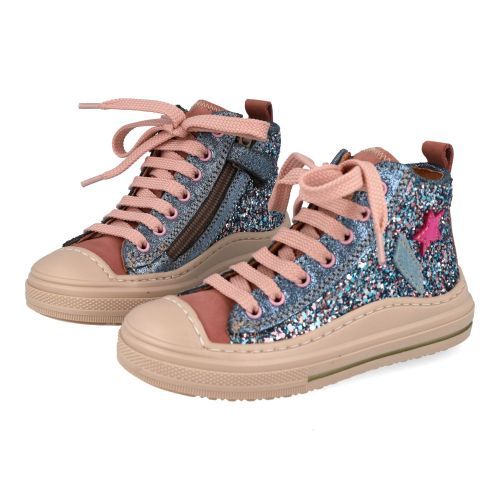 Franco romagnoli sneakers blauw Meisjes (roze blauwe sneaker  - 9522F047) - Junior Steps