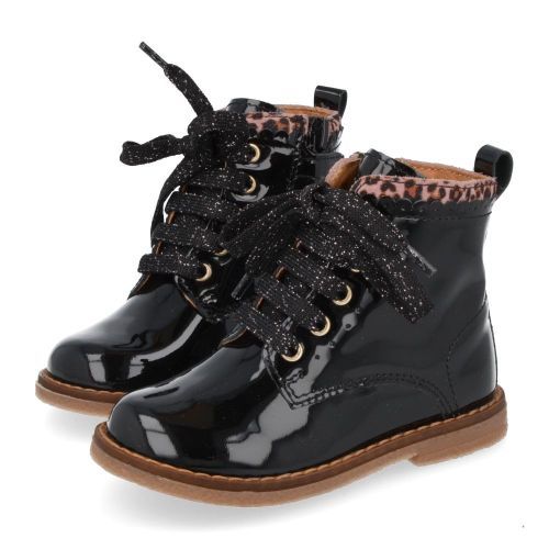 Franco romagnoli veterboot Zwart Meisjes (zwarte veterboot - 7118F001) - Junior Steps