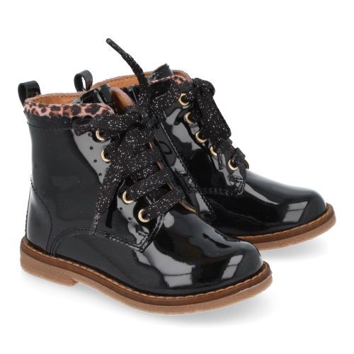 Franco romagnoli veterboot Zwart Meisjes (zwarte veterboot - 7118F001) - Junior Steps