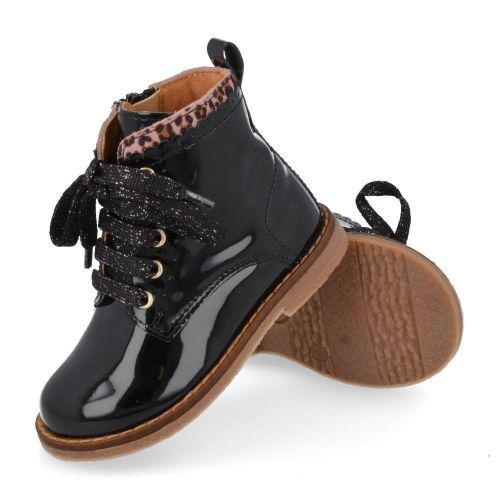 Franco romagnoli veterboot Zwart Meisjes (zwarte veterboot - 7118F001) - Junior Steps