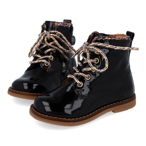 Franco romagnoli veterboot Zwart Meisjes (zwarte veterboot - 9089F001) - Junior Steps