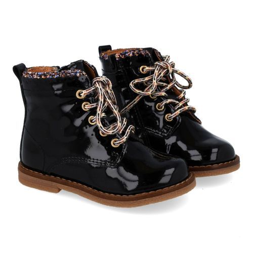 Franco romagnoli veterboot Zwart Meisjes (zwarte veterboot - 9089F001) - Junior Steps