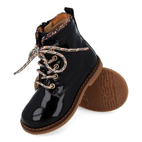 Franco romagnoli veterboot Zwart Meisjes (zwarte veterboot - 9089F001) - Junior Steps