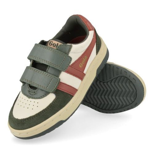 Gola sneakers wit  (Jongenssneaker met klittenband - cka336 Hawk strap) - Junior Steps